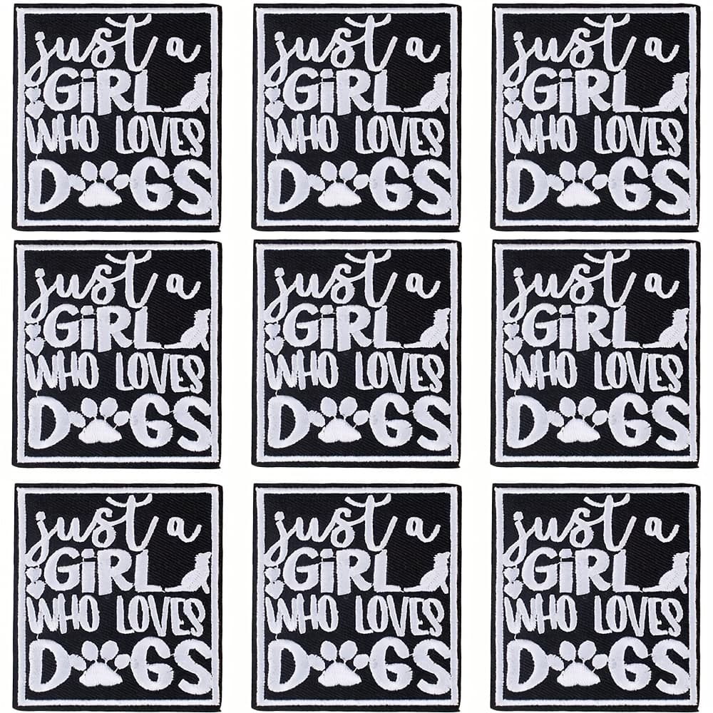 TEMU 9 Sets Of Embroidered Patch Stickers Each With The Letters "just A Who ", Suitable For Diy Clothes, Bags, Hats, Etc