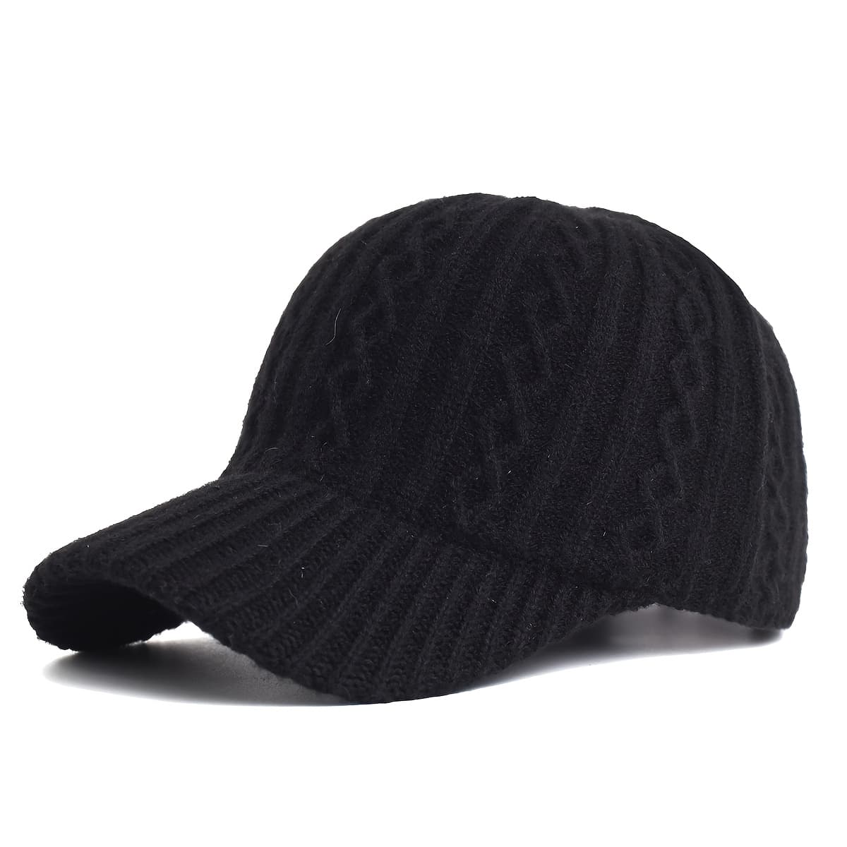 TEMU Winter Knit Visor Beanie Hat Baseball Watch