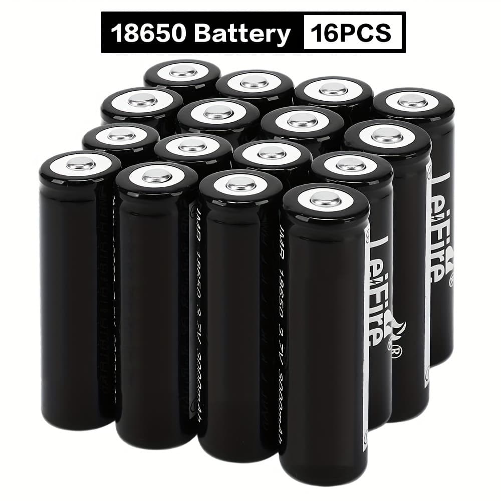 TEMU 16pcs High-capacity 3000mah 18650 Lithium-ion Battery Rechargeable, Original 18650 Cells Compatible For Flashlights, Electric Fans, Radios, Boards, Outdoor Devices ( Purchase For)