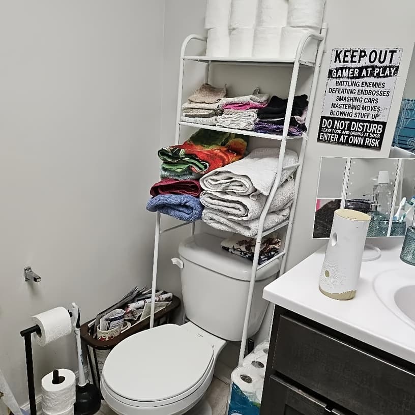TEMU 3-tier Over Toilet Storage Organizer - Anti-tip Design, 50lbs/shelf, No Drill Bathroom Shelf W/tissue Holder And Phone Slot, Compact Space Saver, Damage-free Installation