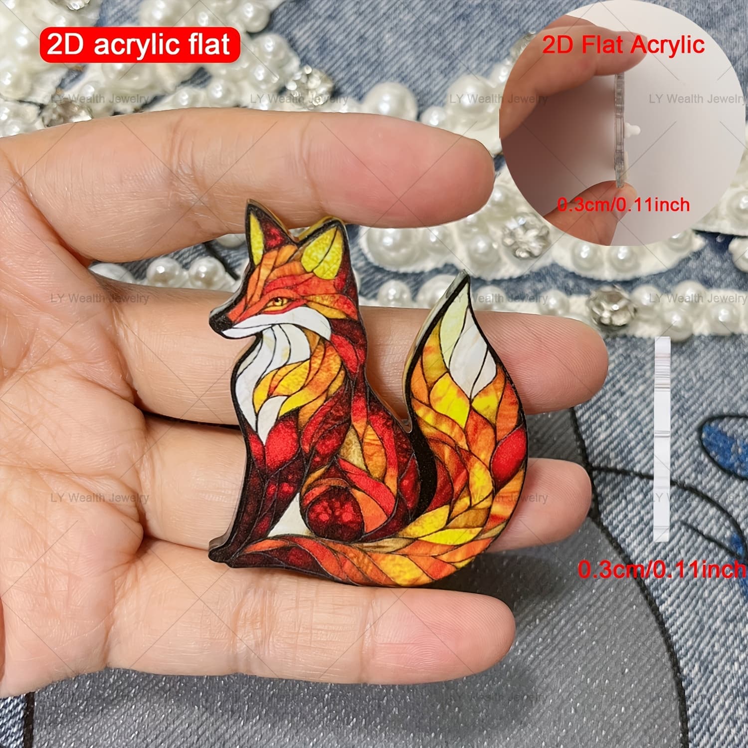 TEMU 2d Flat, 1pc, Cartoon Cute Fox Acrylic Brooch, Fashionable Lapel Pin, Suitable For Fox Lovers, Perfect For Clothing, Hats And Bags, Gift For , Perfect Gift For Birthday Or Festival, 2d Flat