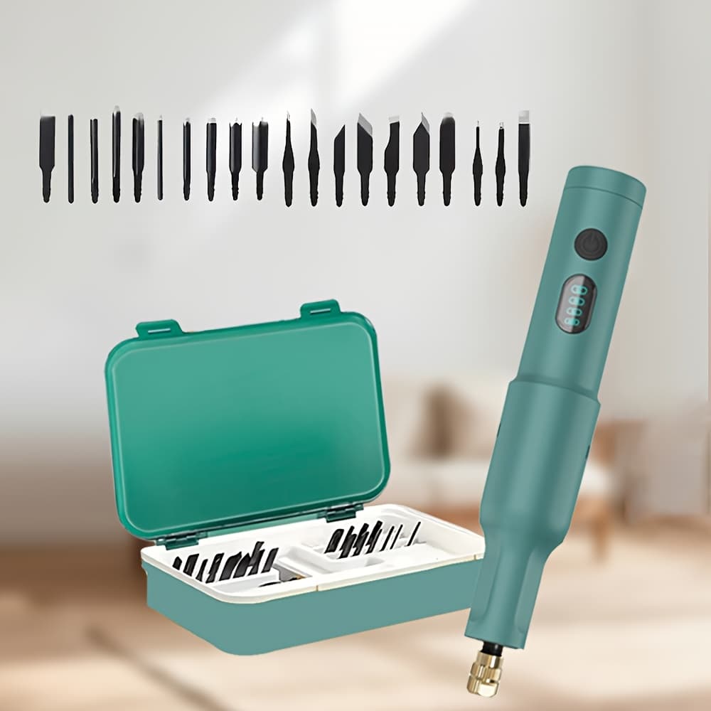 TEMU Wood Carving Kit - Precision Electric Engraving Tool Perfect For Beginners, And , Carving Knife Versatile Electric Wood Carving Tools For Hobbyists And Artists, Wood With 20pcs