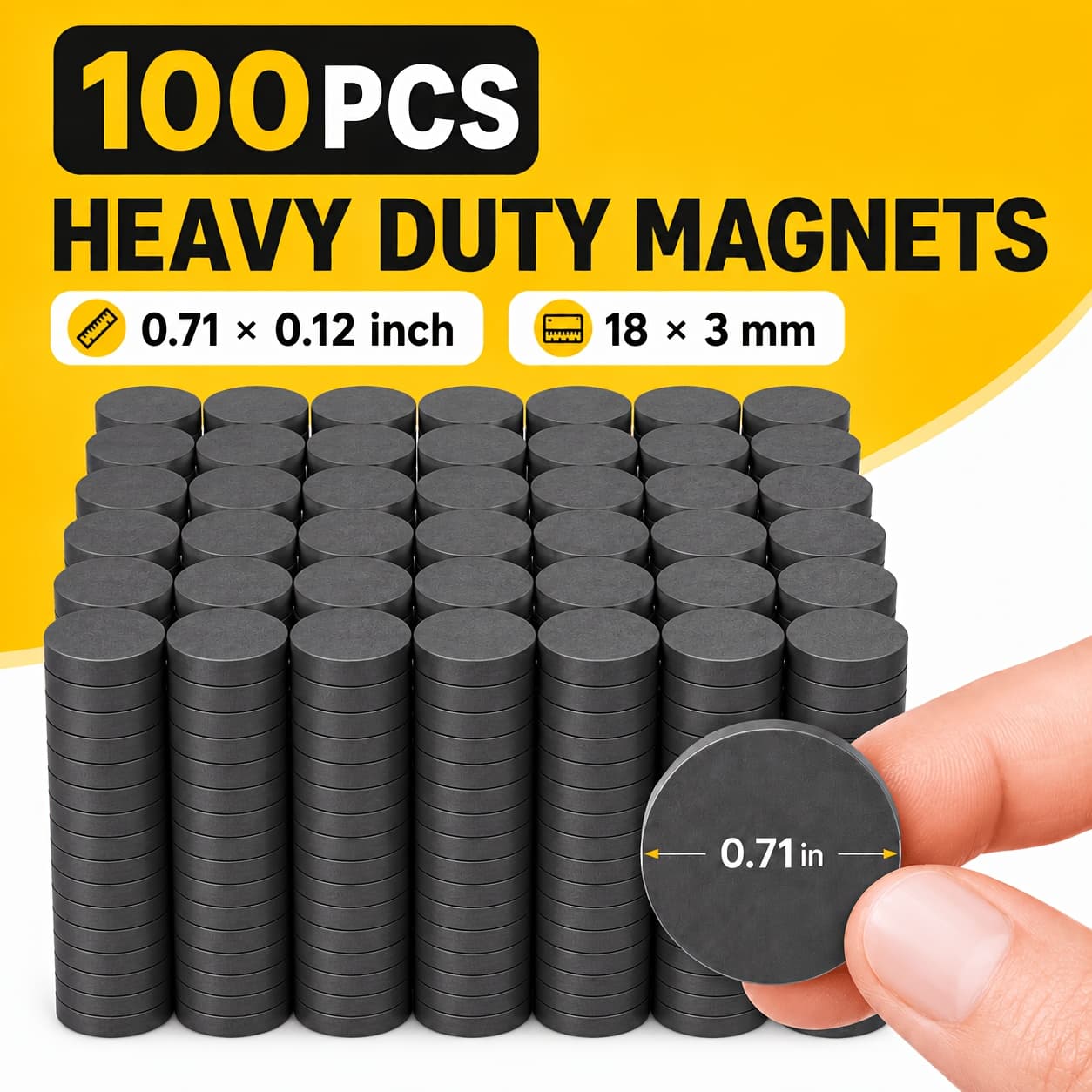 TEMU Sidiper Magnets For Adhesive Backing, Superior Ceramic Industrial Magnet Round Disc Magnets For Refrigerator Magnet- 0.71inch X 100pack