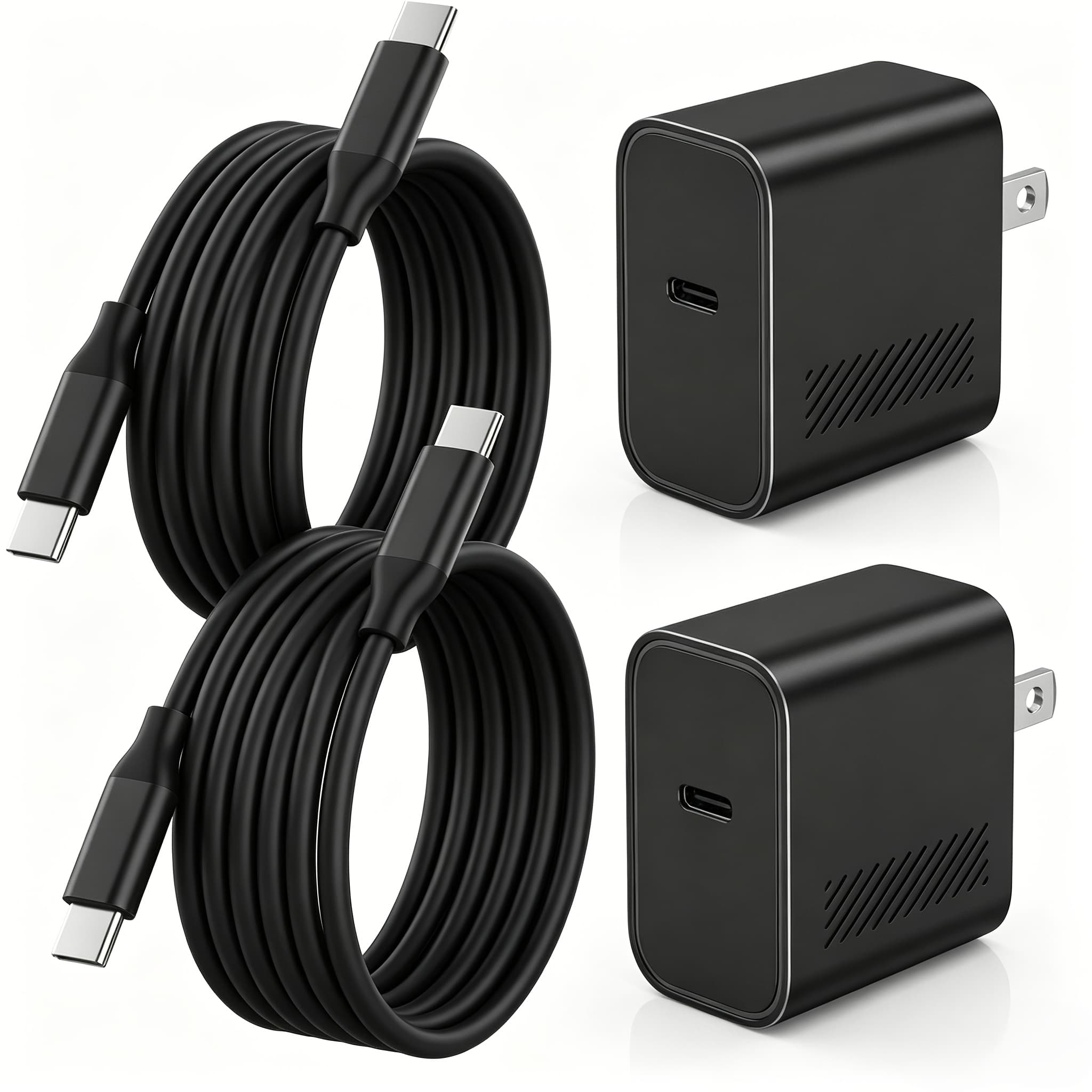 TEMU 45w Super Fast Charger Type C, 2 Watts Usb-c Charger Fast Charging Block With 6ft Woven Type C Charger Cable For S25/ S25+/ Ultra/ S24/ S23/ S22/, 17 16 15 Pro Max, Tab S9/ S8