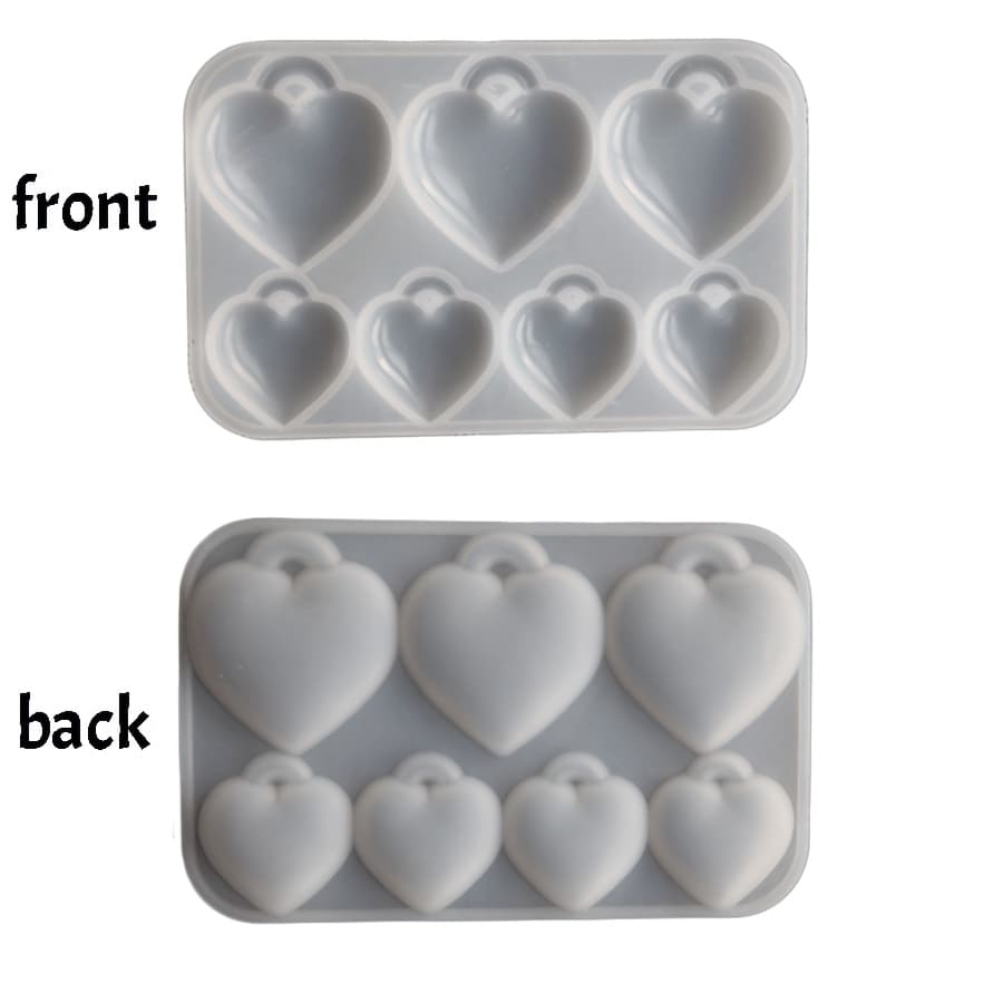 TEMU 3d Large Heart Pendant Silicone Mold, Heart-shaped Mirror Drop Resin Craft Mold With Hanging Hole.