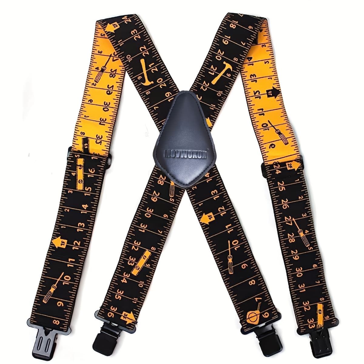 TEMU Men's Suspenders Fully Elastic 2 Inch Wide X Back Heavy Duty Work