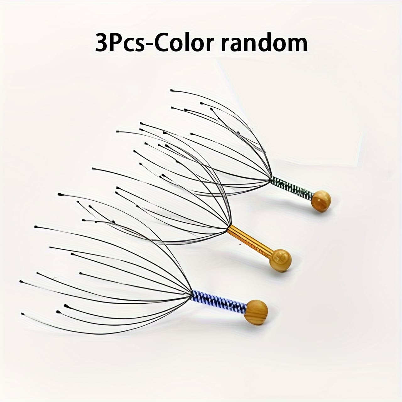 TEMU 3pcs/ Head Massager Fish Extractor/ Massage Comb Scalp Tool, Color Random