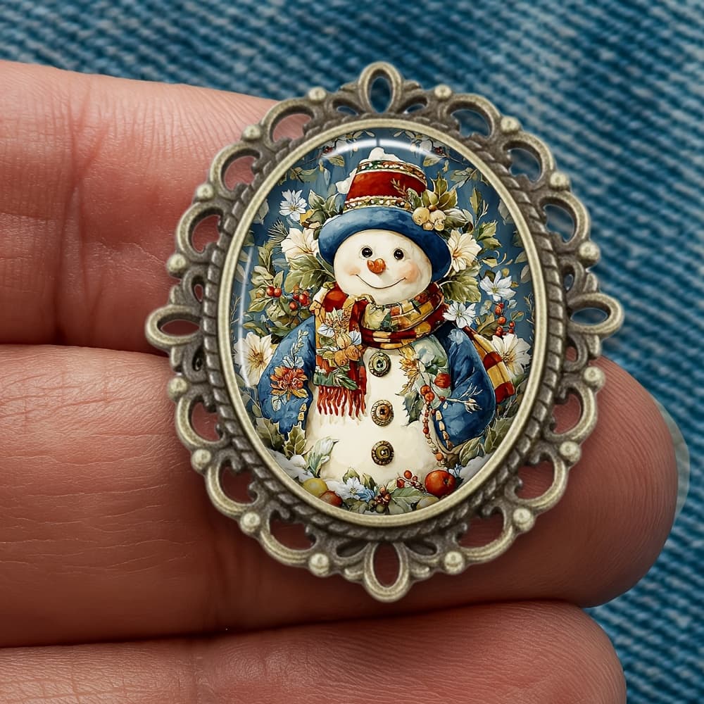 TEMU A Sophisticated And Elegant Snowman Wreath Brooch, A Versatile Sweater Brooch Perfect For Gifting.