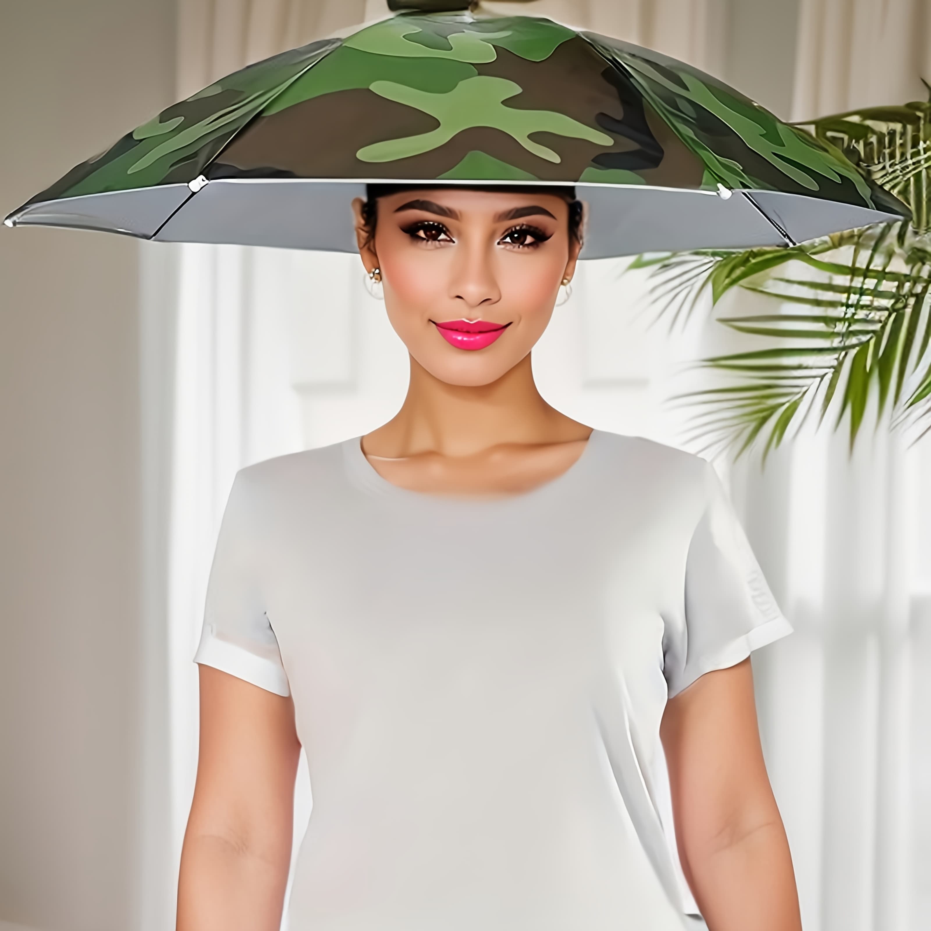TEMU 1pc Lightweight Outdoor Umbrella With Elastic Band & Hood - Dual-use Rain & Suitable For Fishing,, Travel - Compact Portable With Wide Canopy, Hand Washable (non-textile)