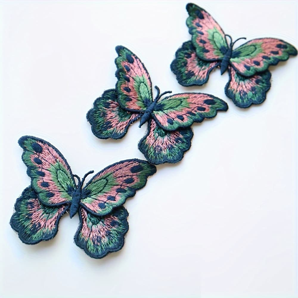 TEMU 3 Iridescent Embroidered Patches Applique Clothing Bag Decoration