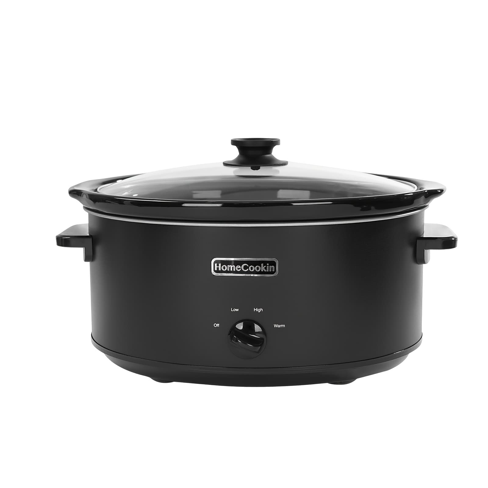 TEMU 8-quart Oval Manual Slow Cooker Food Warmer Featuring 3 Cooking Options, Black Stainless Steel