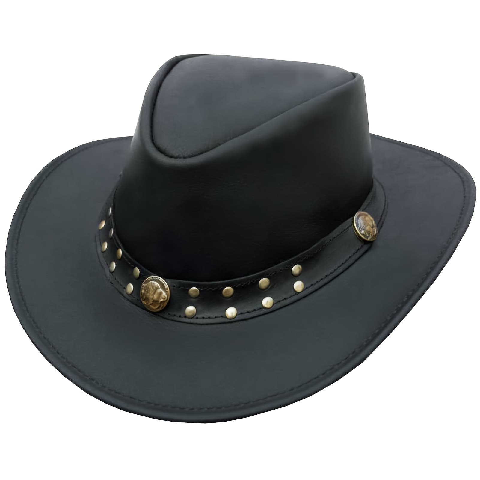 TEMU Leather Cowboy Hat For Men Women