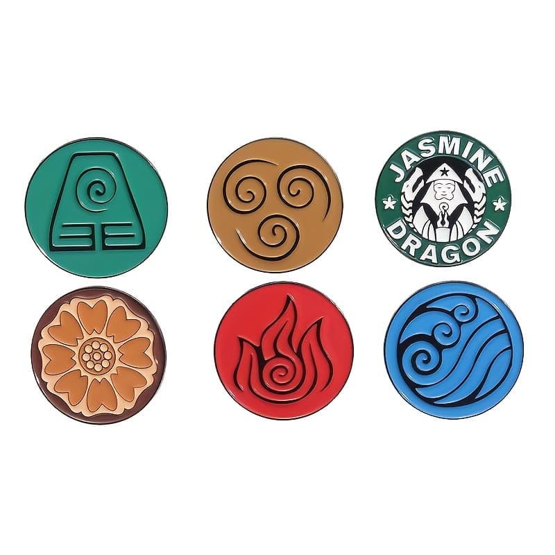 TEMU Cartoon Circular Badge Set - Classic Animated Logo, Suitable For Anime Fans To Collect And Wear Matching Accessories