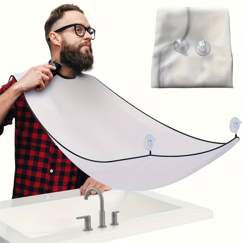 TEMU Men's Beard Shaving Apron - Hair Catcher - Durable Cleaning Bib, Suitable For Barbers And Shaving Use - Easy To Clean And Fixed