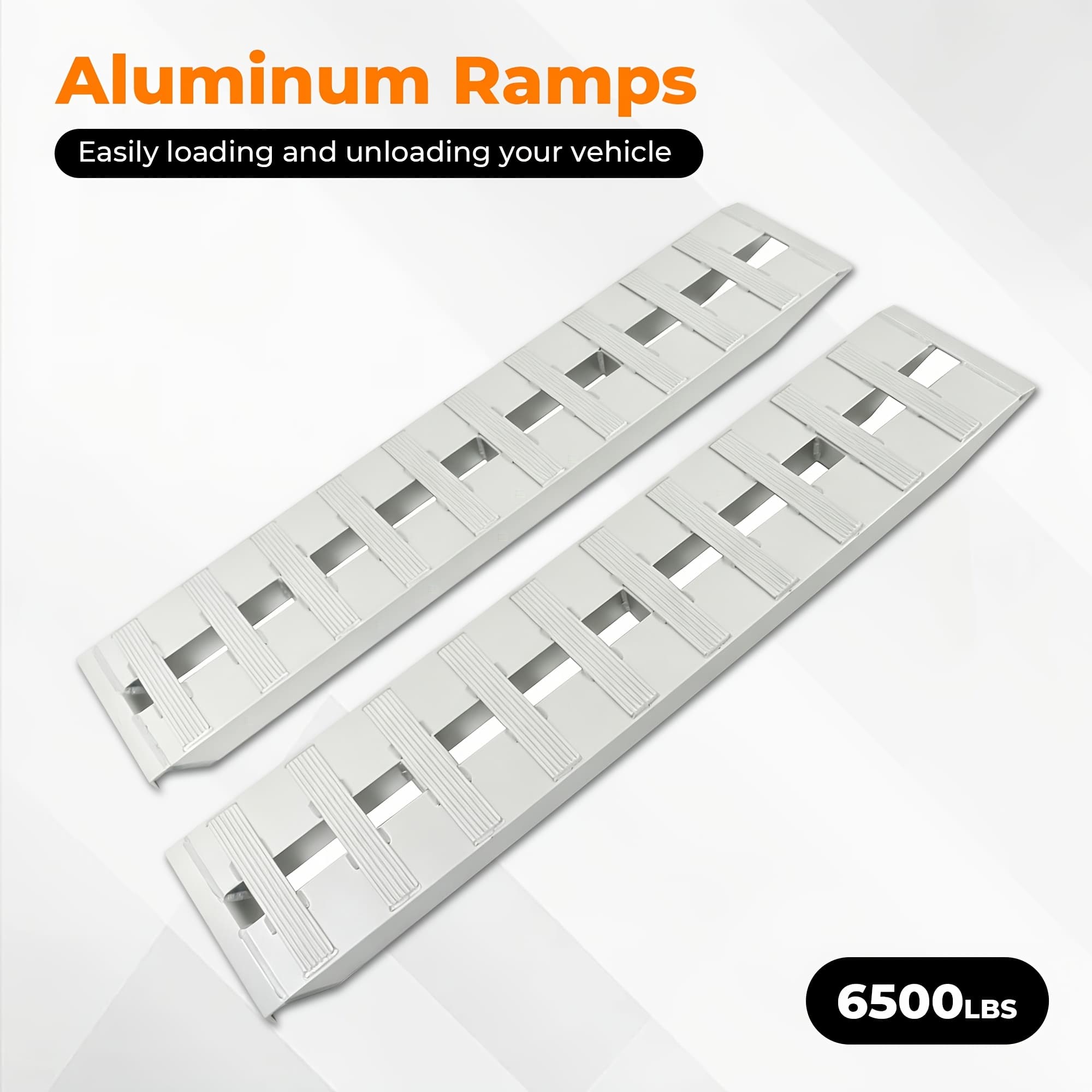 TEMU 60''x12'' Aluminum Ramps Car Trailer Truck Ramps Hook End 6500lbs 2pcs
