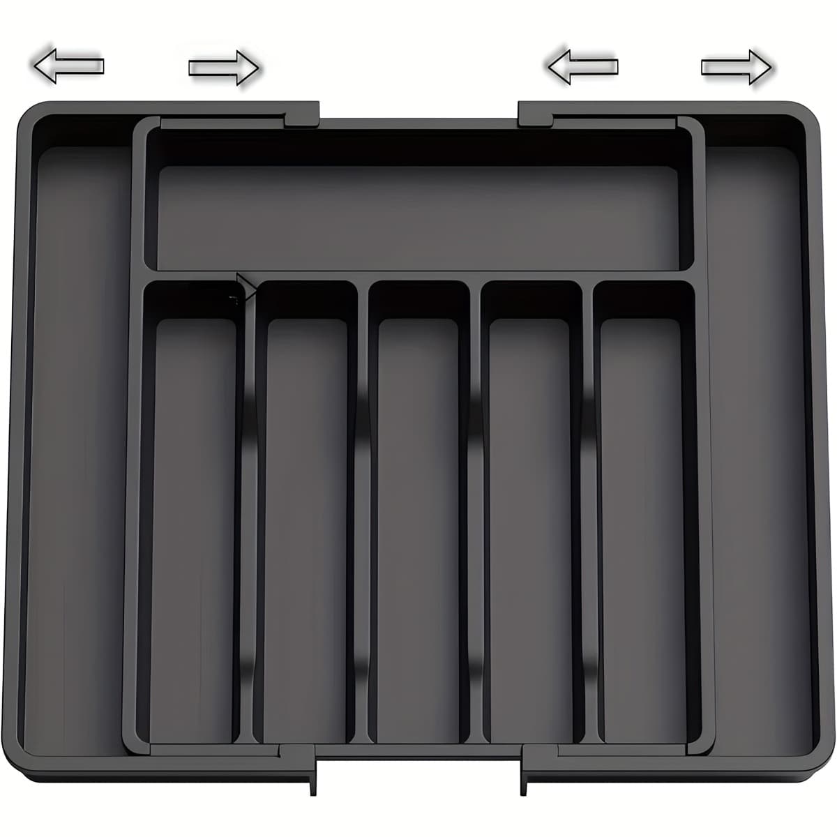 TEMU 1/2pcs Silvery Drawer Storage Box, Kitchen Expandable Cutlery Tray, Bpa Free Cutlery And Cutlery Rack, Adjustable Plastic Storage Spoon Fork Knife, Large Size, Kitchen Cutlery Storage Accessory