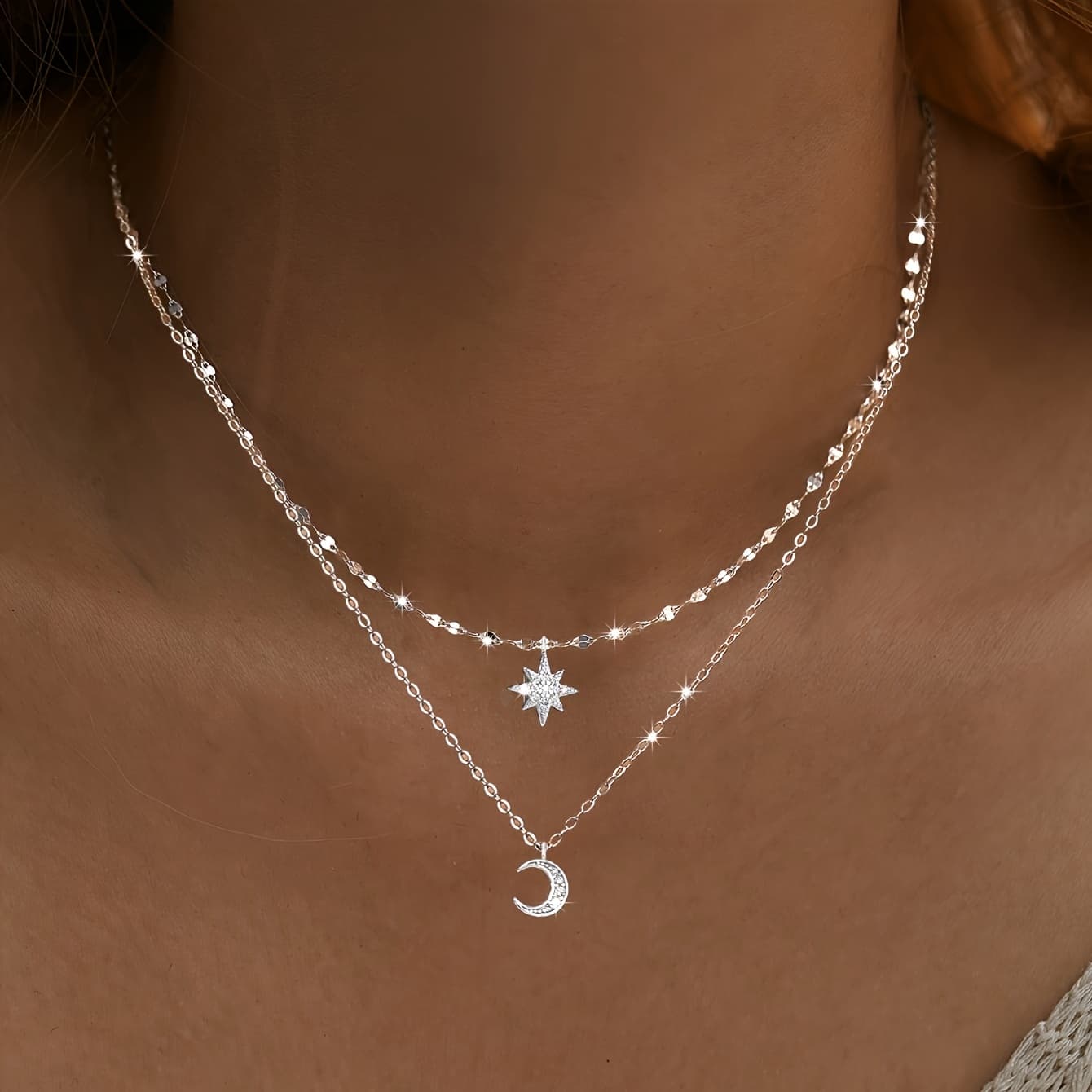 TEMU S925 Sterling Silver Layered Necklace - A Delicate Chain Designed For Women And, Ideal For Layering, Daily Use, And Gifting - Hypoallergenic, Nickel-free, And Resistant To Color Fading