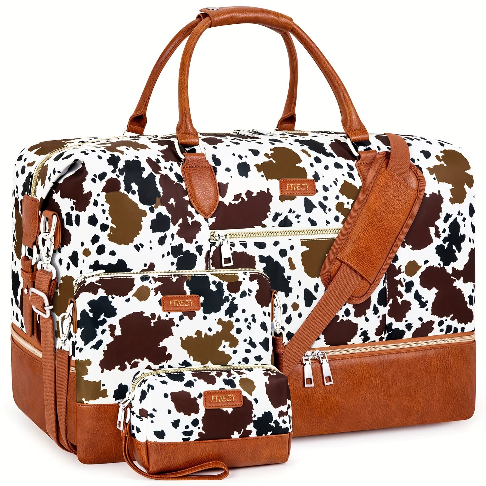 TEMU Weekender Bags For Men And Women, Travel Duffel Bag Carry On Overnight Bag, Large Travel Weekender Tote Bag With Shoe Compartment
