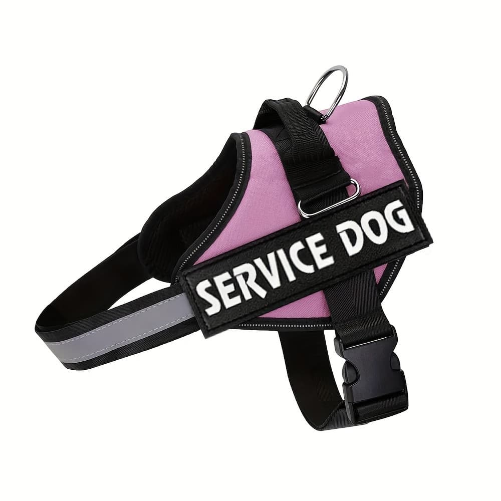 TEMU Service Dog Harness Easy Pet Vest Harness Reflective Breathable & Pet Halters With Nylon Handle Tugging Or Choking For Small Medium Large Dogs, Without Battery