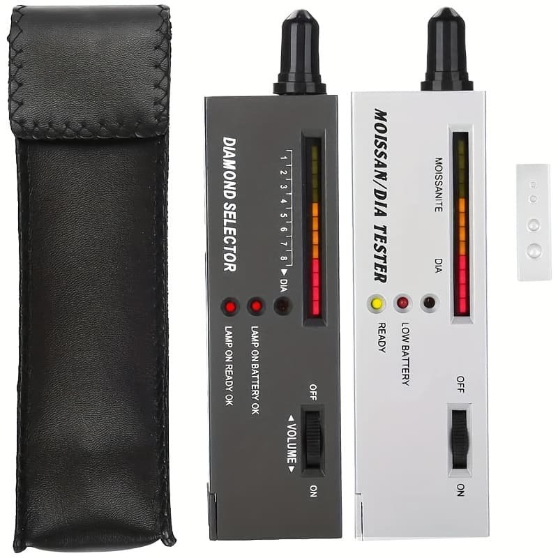TEMU 2pcs Portable High-precision Jewelry Tester & Tester Kit With Practical Selector Tool - Suitable For Beginners And , Plastic Testing Device For Gemstone , Detection, & Field Use