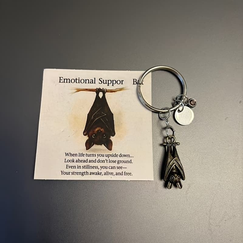 TEMU Emotional Support Bat Keychain | Multi-occasion Portable Decorative Pendant With Copper And Aluminum Alloy Material