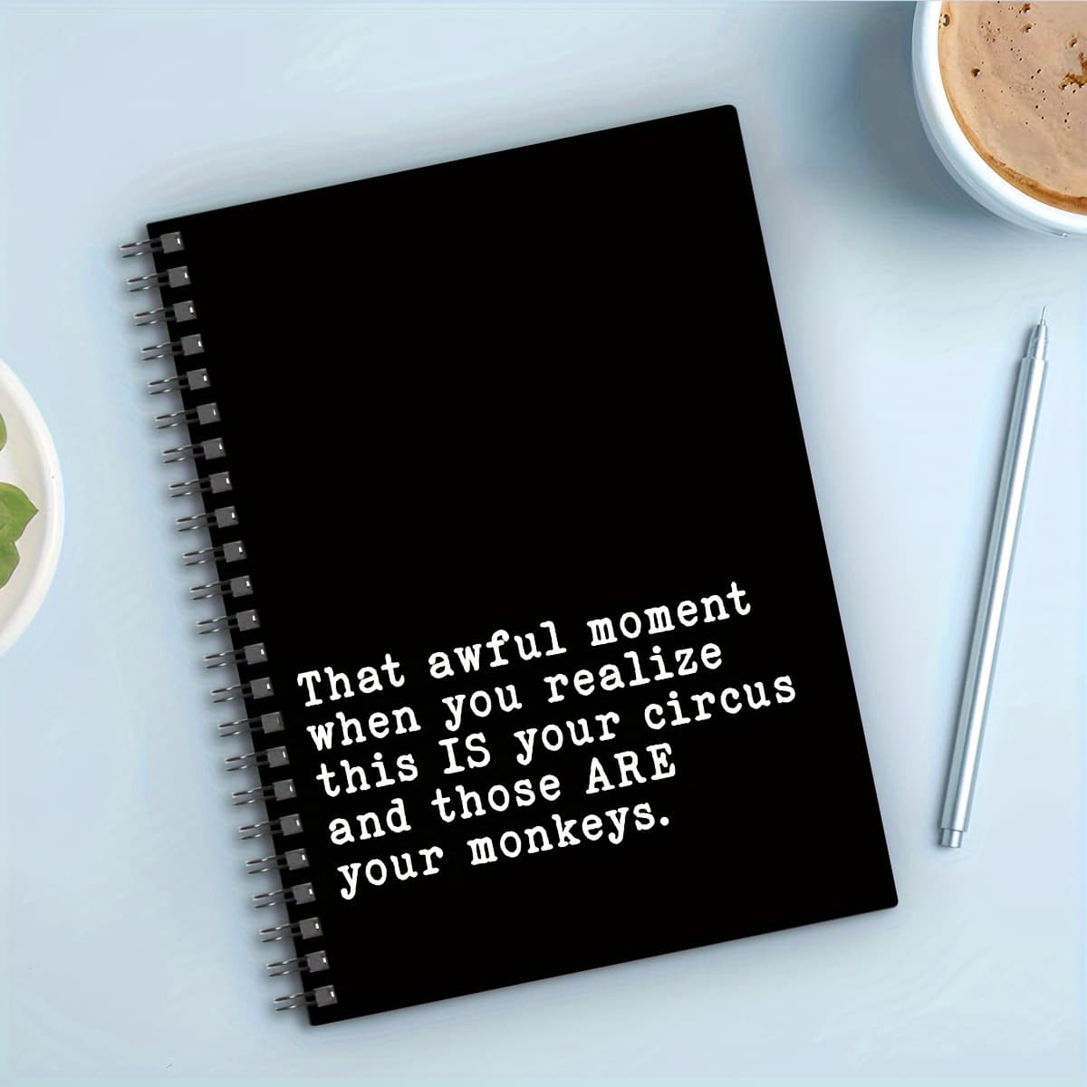 TEMU Pack Of Humorous Spiral Notebook 5.5 "x 8.3" Funny Quote Diary, A Gift For Bosses, Managers And Team , A5 To Do Notepad, " Circus, Are Your Monkeys" Pattern