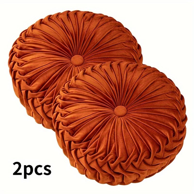 TEMU 2pcs Modern Washable Suede Round Multi-functional Throw Pillows With Non-slip Bottom, , Suitable For Sofas, Beds, And Chairs, Versatile Decorative Cushions