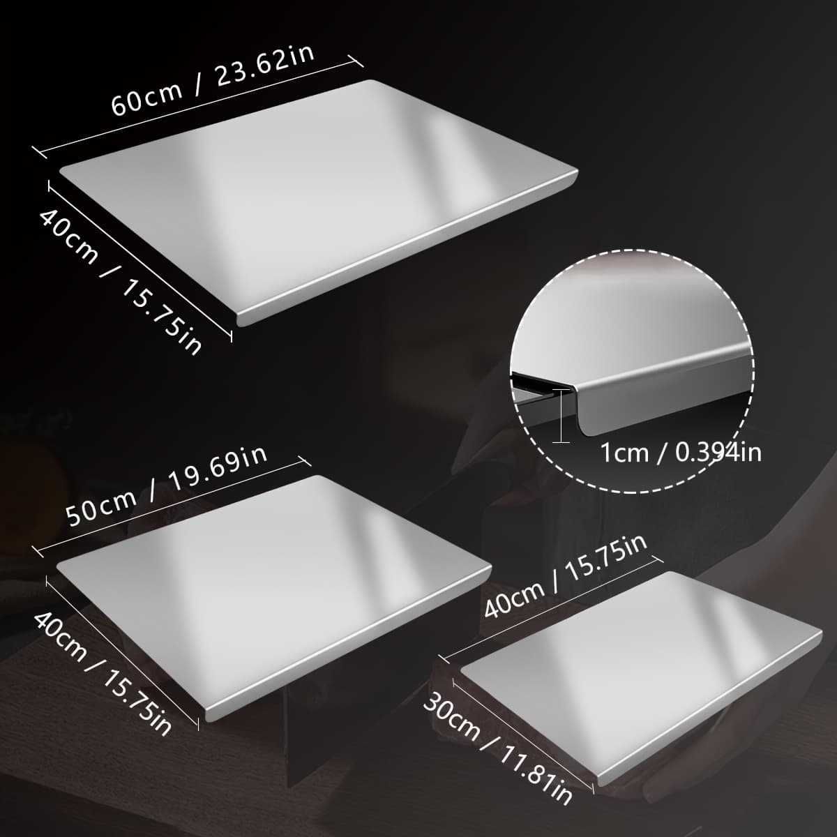 TEMU 304 Stainless Steel Cutting Board Cutting Board Household Rolling Board Cutting Board Kitchen Supplies