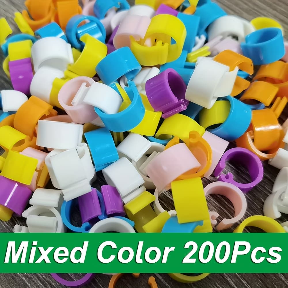 TEMU 200pcs Mixed Color Wordless Pigeon Foot Ring Pigeon Feeding Supplies Pigeon Foot Ring Inner Diameter 8mm Pigeon Foot Ring Pigeon Decoration Pigeon Marking Ring Pigeon Raising Tool