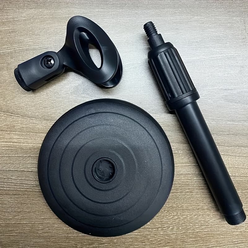 TEMU 1pc Adjustable Desktop Microphone Stand: Features A For Stability, Suitable For Recording, Podcasting, And Live Streaming - Made Of Abs Material
