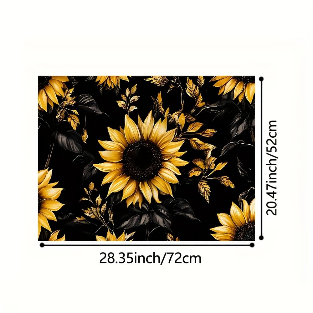TEMU 1pc, 19.68x27.56in Stove Top Cover Sunflower Design Heat Mat For Kitchen Counter Protection Stylish And Durable Tabletop Insulation Pad