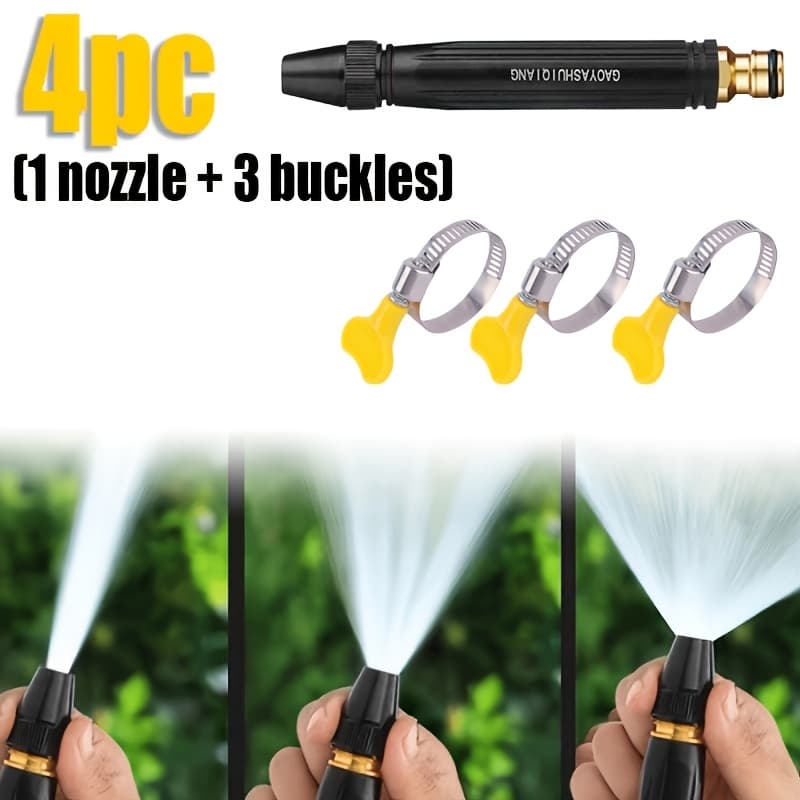 TEMU Brand New 4pcs/7pcs Home Garden Car Wash Water Gun And Nozzle Set, 3 , Suitable For Outdoor High-pressure Water Guns, Used For Watering Flowers, Vegetables, And Washing.