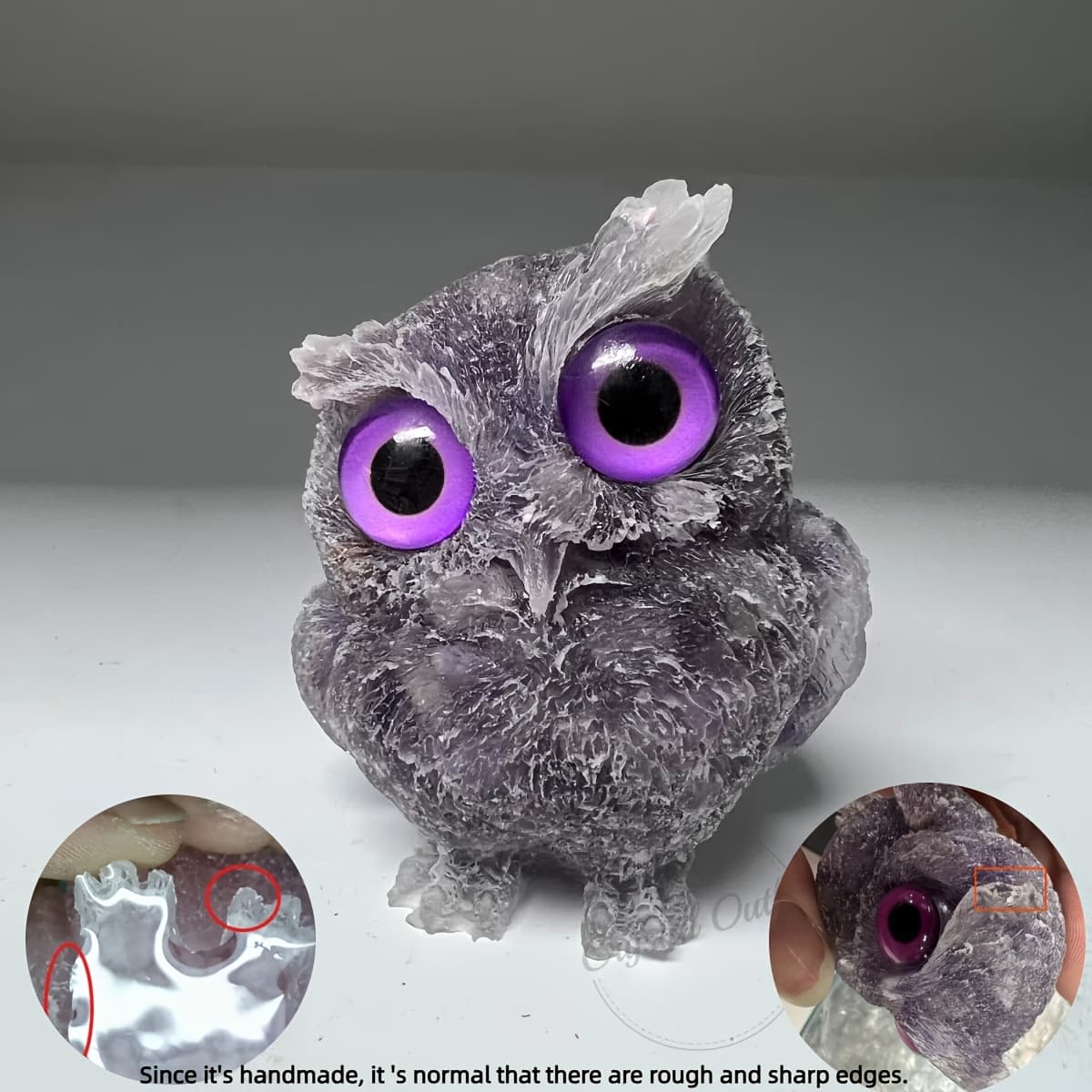 TEMU 1pc Resin Mold Natural Stone Handcrafted Owl Loose Gemstone