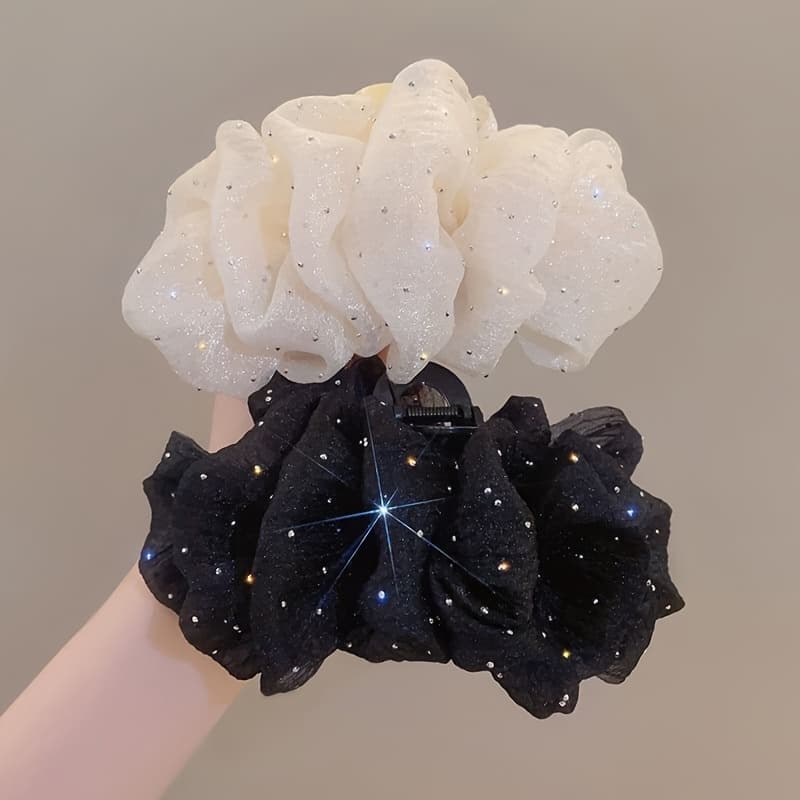TEMU 2pcs Elegant Mesh Starry Bubble Claw Clip, Women's Back Of Clip Hairpin