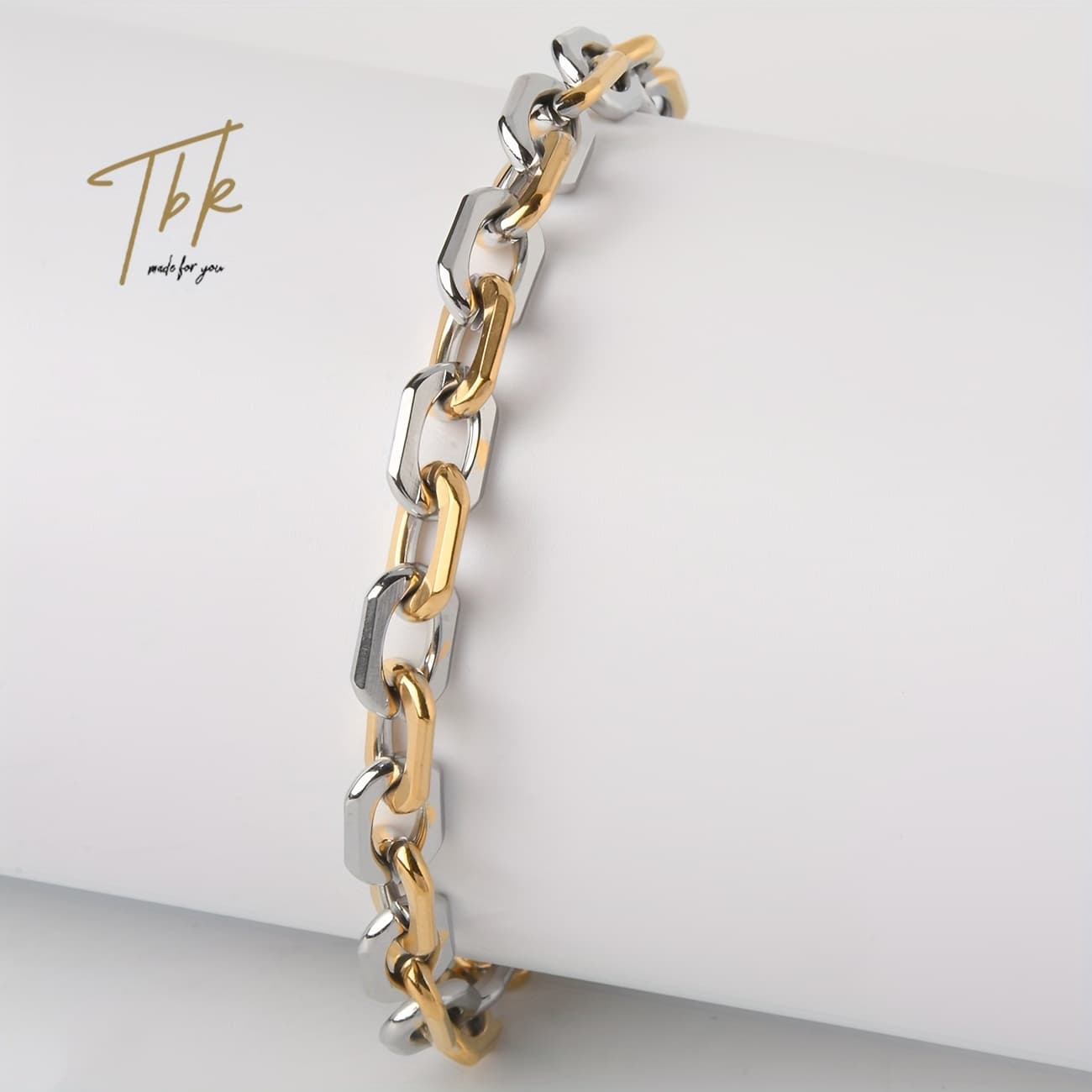 TEMU Tbk&co Bralet Bracelet - Retro Minimalist Hypoallergenic Golden Jewelry, Adjustable Chain For Birthdays/christmas/valentine's Gift With Box, Wedding/anniversary Gift For Wife/girlfriend ( Wear)