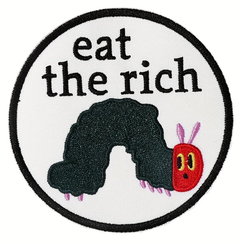 TEMU 1pc Embroidered Letter "" Cartoon Green Worm Cloth Patch, Funny Embroidery Badge