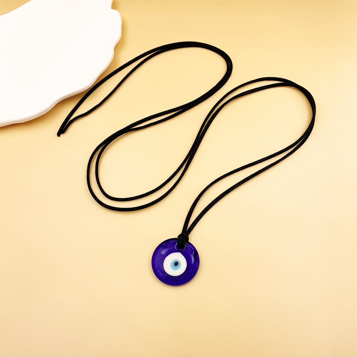 TEMU 1pc Evil Eye Pendant Gothic Style Women's Necklace Fashion Turkish Blue Eye Black Women's Necklace Gift For