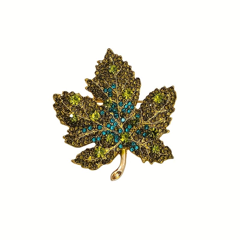 TEMU Heavy Crystal Maple Leaf High-end Women's Exquisite Luxury Easy Decorative Button Advanced Sense Suit Coat Additions