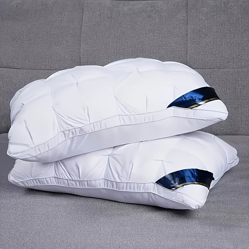 TEMU 2 Soft And Comfortable Neck Pillows, 800g Weight, High Elastic Core Anti-collapse, Provides Long-term Sleep Support, Stress And Helps Sleep, Machine Washable - Ideal Gift Or Home/ Hotel Use