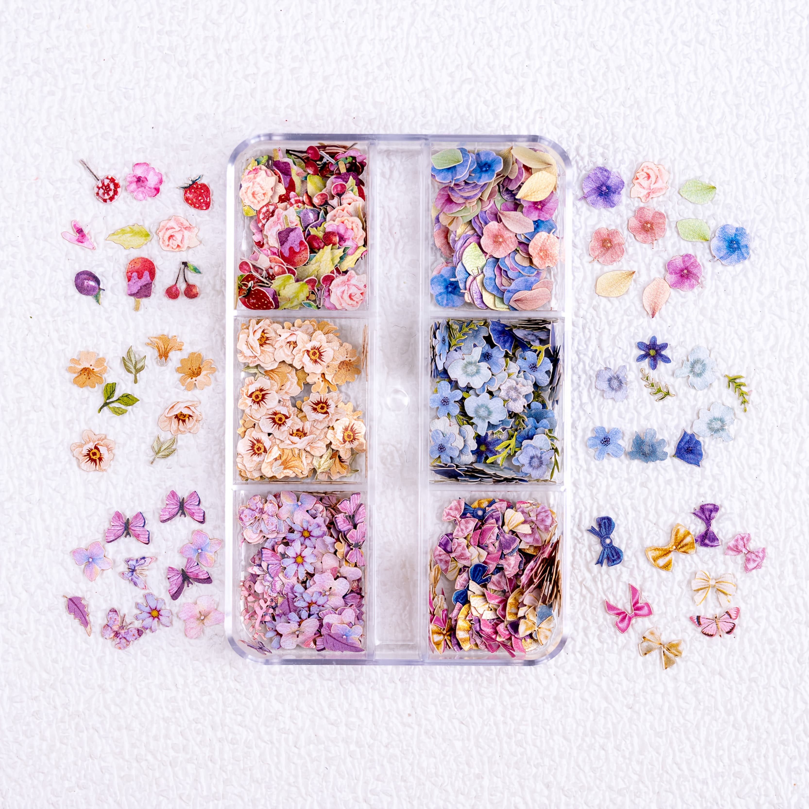 TEMU 300pcs Wood Pulp Flower And Resin Fillings - And Pieces, Suitable For Crafts, Jewelry Making, And Home Decor, Spring-themed Gift Box, Jewelry Casting Tools