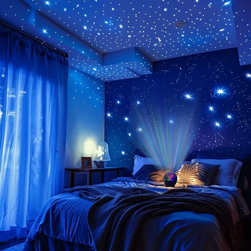 TEMU Star Projector Night Light, Led Lamp For Bedroom Gaming Room, Usb Powered Fantasy Atmosphere Lamp