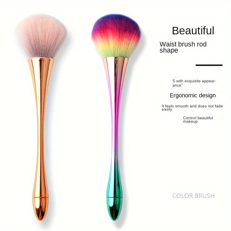 TEMU 2pc/nail , Cleaning Brush, Makeup Blush Brush Nail Supplies Tool Small Waist Brush