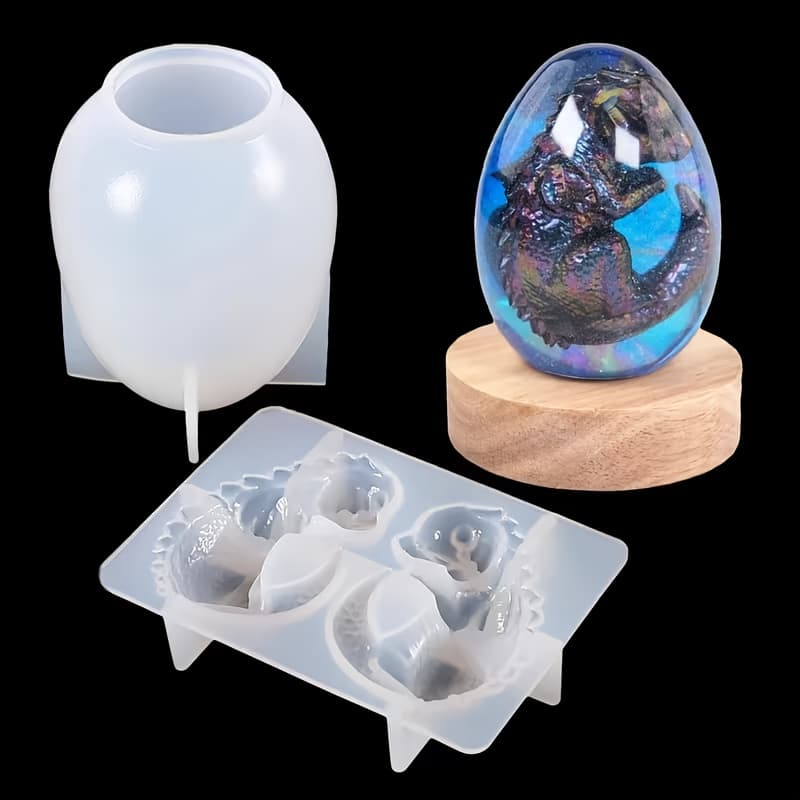 TEMU 3d Dragon Egg Silicone Resin Mold, Suitable For Epoxy Resin, Wax, Clay, And Soap Casting - Dragon Egg Candles, Decorations, Collectible Craft Projects - Reusable Dragon Egg Mold
