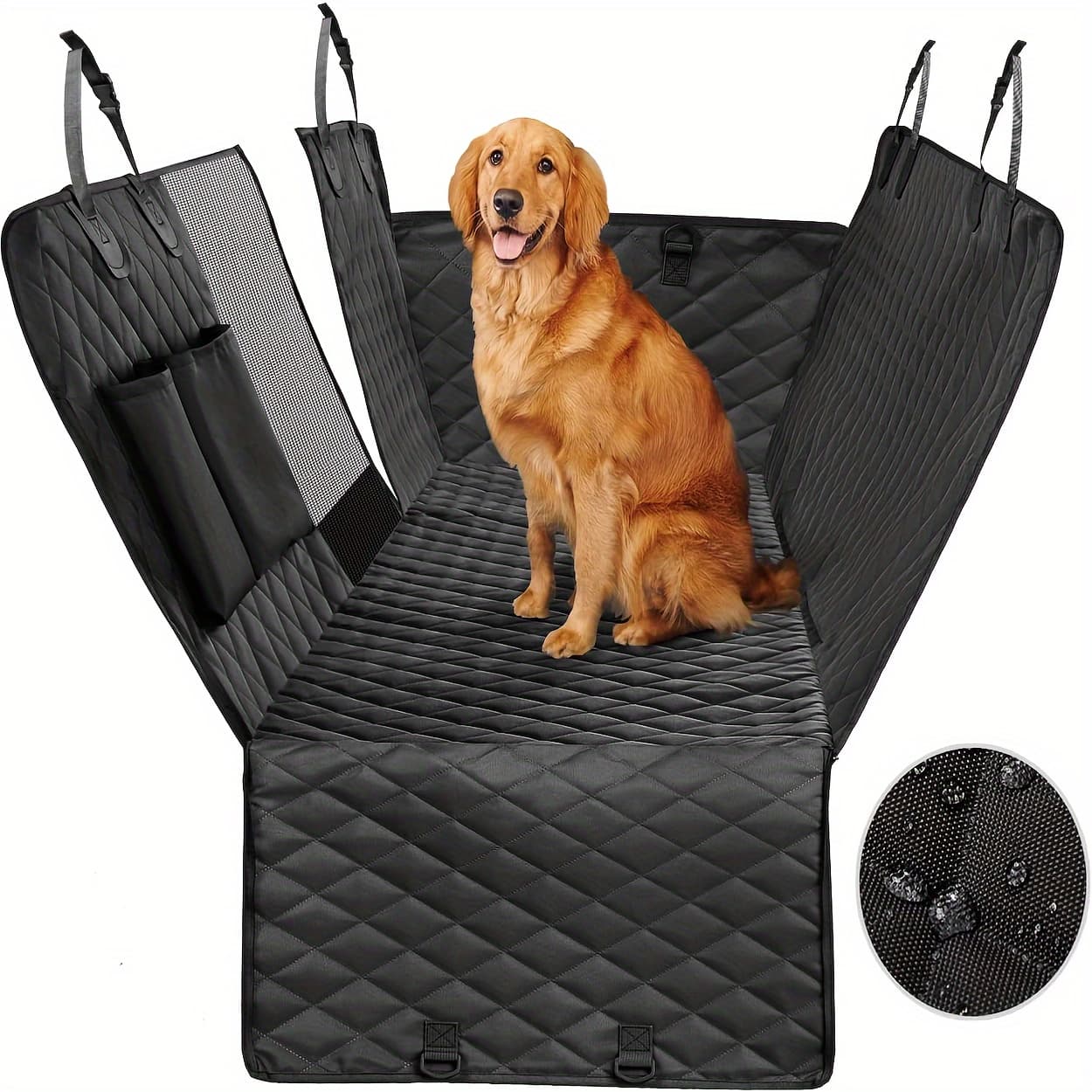 TEMU Dog Seat Cover For The Back Seat, With Mesh Windows, Scratch-resistant And Non-slip Dog Car Hammock, Dog Seat Cover, Back Seat Cover For Dogs, Suitable For Most Car Models