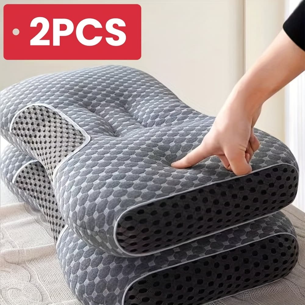 TEMU Set Of 2 Soft Neck Cushions - Neck, Durable High Pillow Core Suitable For All , Adjustable Ergonomic Contour, Pillow Core For Comfortable