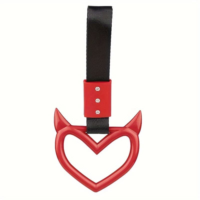 TEMU Tow Rope Heart Ring Car Tow Decoration Belt Train Hand Strap Drift Charm Strap Drift Front Tow Hook Car Styling