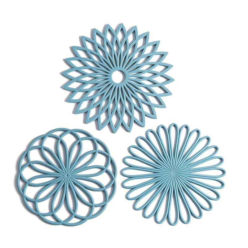 TEMU Silicone Trivet Mat Pot Holder, Table Protector Anti-slip, Oilproof, Waterproof And Anti-scalding Tripod For Table & Counter Protection Kitchen Supplies