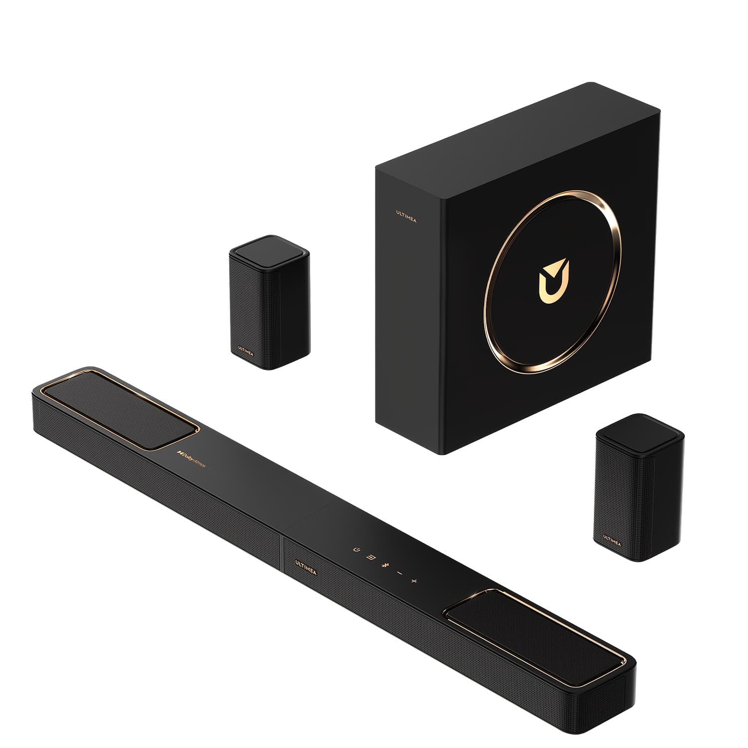 TEMU Ultimea 5.1.2ch Sound Bar With , Surround Sound System For Tv With 2 Surround Speakers, Sound Bar For Smart Tv, Soundbar For Home Theater, Wireless 5.4, , F40 (2025 Model)