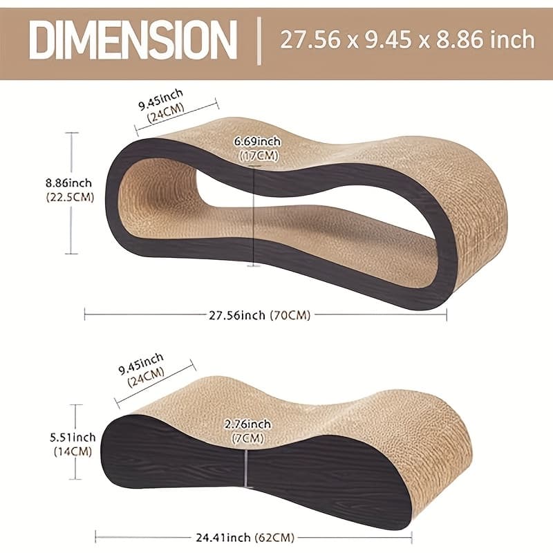 TEMU Large, Brown2in 1 Cat Scratcher Cardboard Lounge Bed, Cat Scratching Post, Durable Board Pads Prevents Furniture Damage