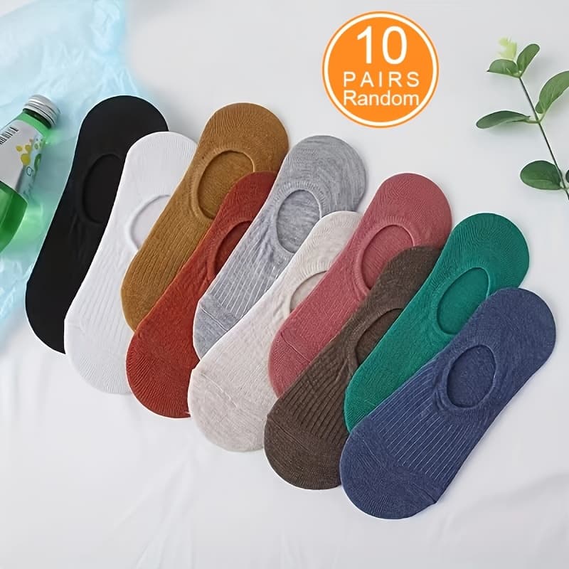 TEMU 10/20-pair Random Plus-size No-show Socks, Casual, Comfortable, And Versatile
